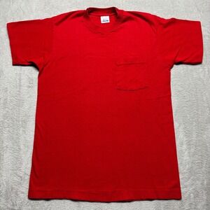 Vintage BVD Premium Series Red Pocket T-Shirt Mens M Made in USA Single Stitch